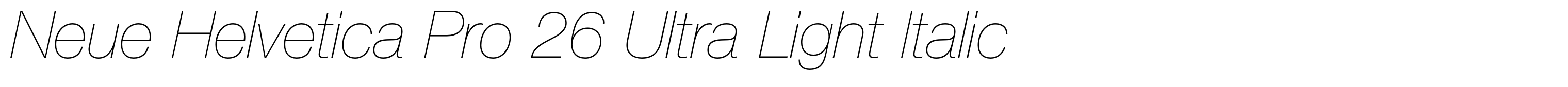 Neue Helvetica Pro 26 Ultra Light Italic